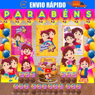 Kit festas Maria Clara e JP, Youtube Só um Bolinho decoração de festa, festa em casa, aniversário, Mêsversário