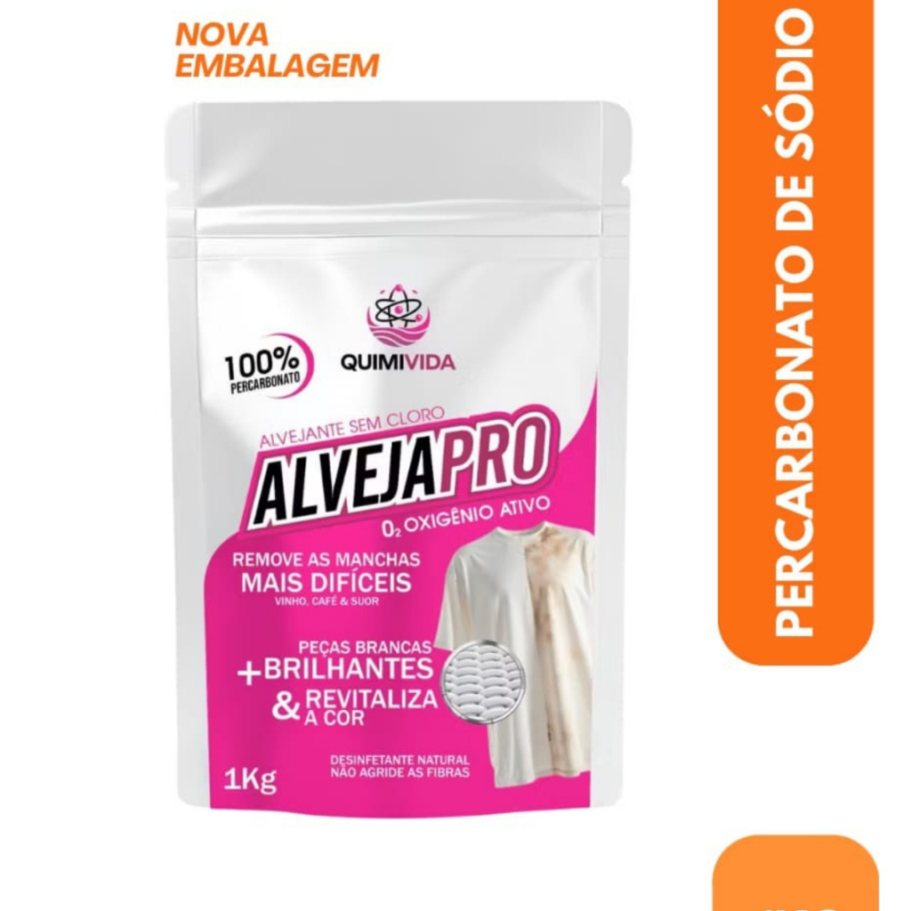 Percarbonato 100% Puro Tira Manchas Roupas Brancas e Coloridas