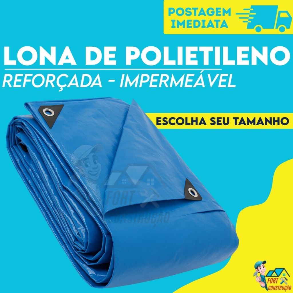 Lona Plastica Carreteiro Impermeável  Piscina 2x2 3x2 3x3  4x3 4x4 5x3 5x4 Reforçada Encerado em Oferta na Shopee
