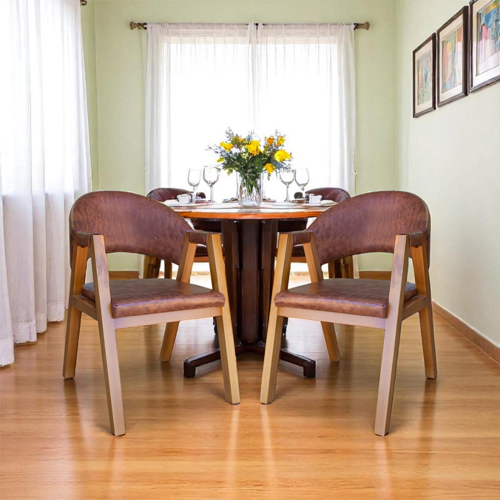 CORINO - Kit 2 Cadeiras de Jantar Madrid Estrutura de Madeira