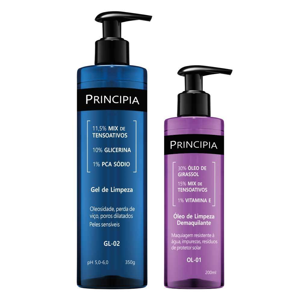 Principia Kit - Limpeza Profunda Todos os tipos de pele - Gel de limpeza GL-02 + Oleo de Limpeza OL-01 em Oferta na Shopee