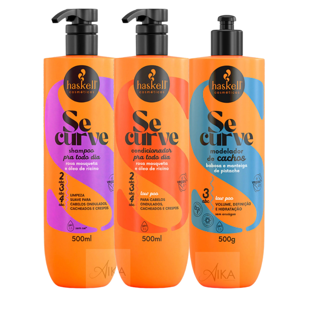 Kit Shampoo 500ml + Condicionador 500ml + Modelador de Cachos 500ml Se Curve Haskell