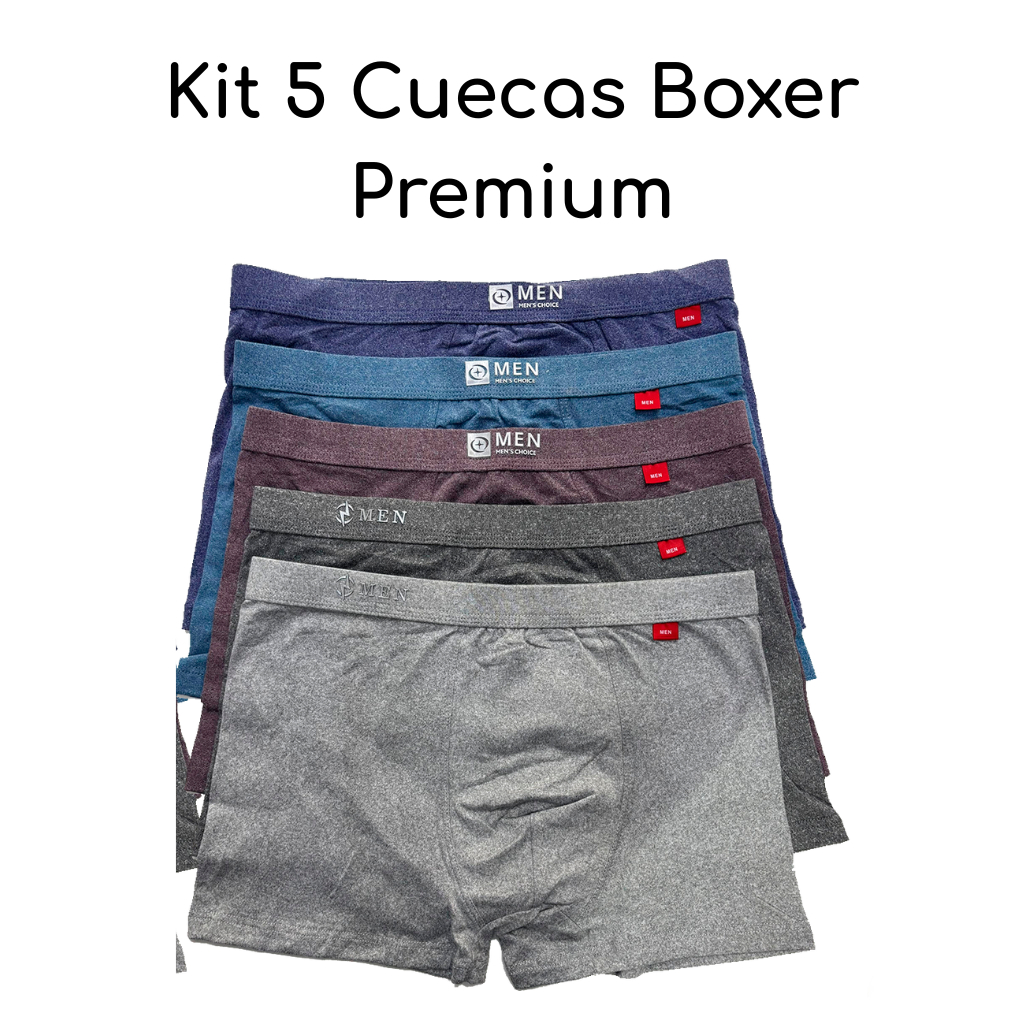Kit 5 Cuecas Masculina Adulto Boxer Confortável Elastico Reforçado em Oferta na Shopee