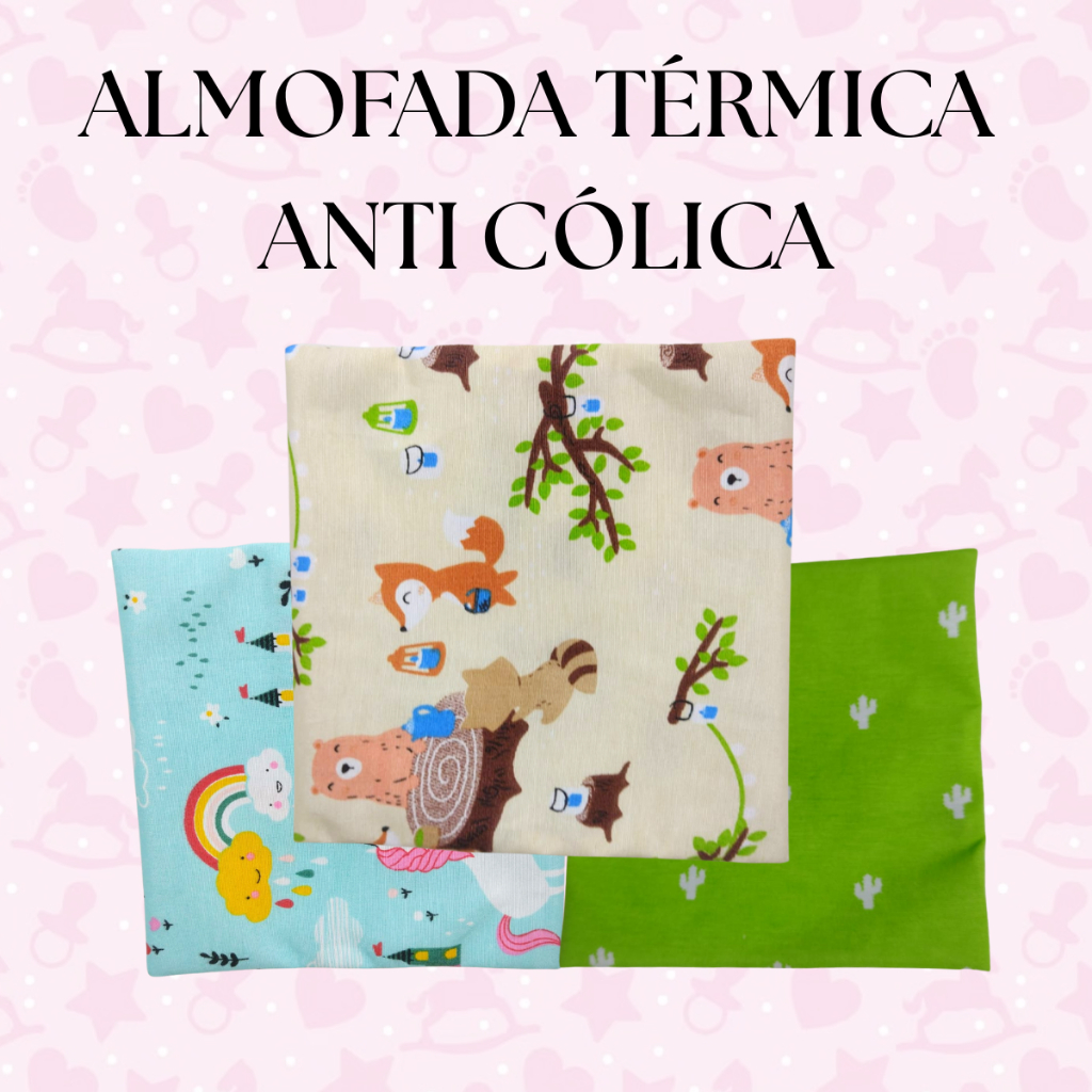 Almofada Térmica De Ervas e Sementes Bolsa Anti Cólica Para Bebê Antialérgico