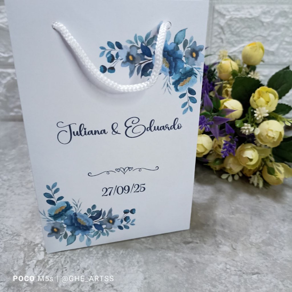 SACOLINHA PERSONALIZADA - 10x15 - FLORAL - LEMBRANCINHA - CASAMENTO - ANIVERSARIO - EVENTO