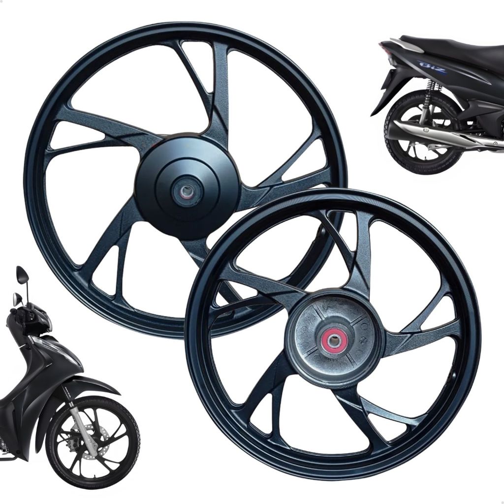 Roda Pe de Galinha Tambor Liga Leve Para Biz 125 Biz 110 Biz 100 em Oferta na Shopee