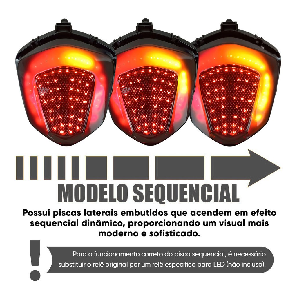 Lanterna Traseira De Led E Chicote TITAN 160 Com Freio Strobo pisca e lanterna integrado  HONDA em Oferta na Shopee