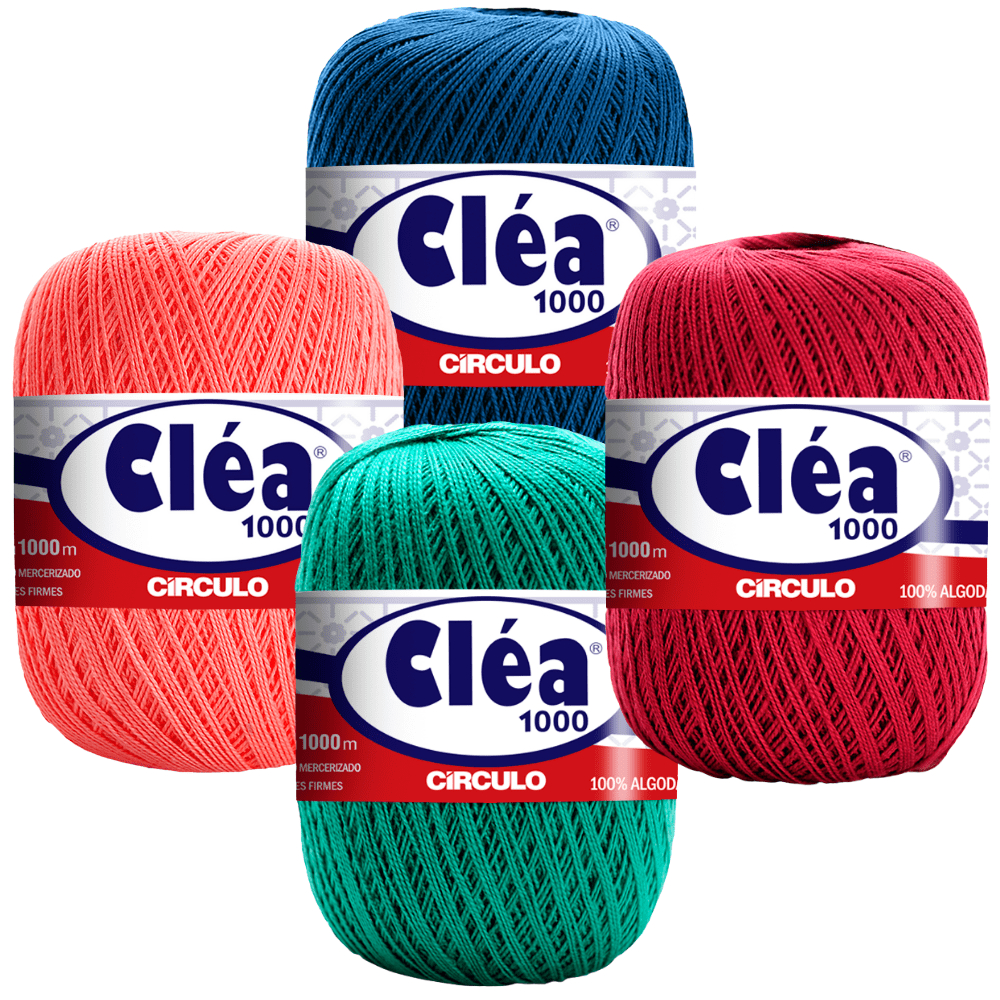 Linha De Crochê Cléa 1000 Metros 100% Algodão Círculo em Oferta na Shopee