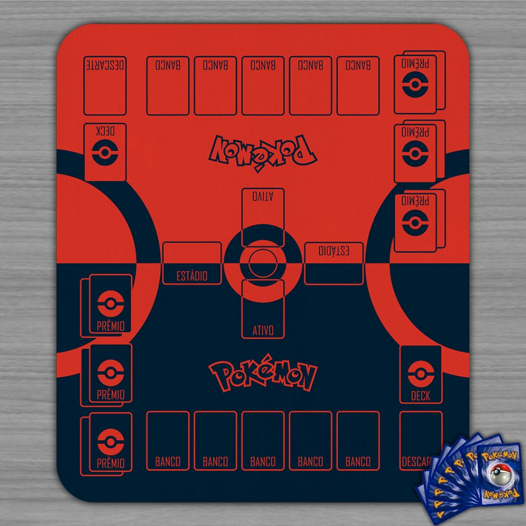 Playmat Duplo Pokémon - GINÁSIO POKÉMON  OFICIAL LARANJA E MARINHO em Oferta na Shopee