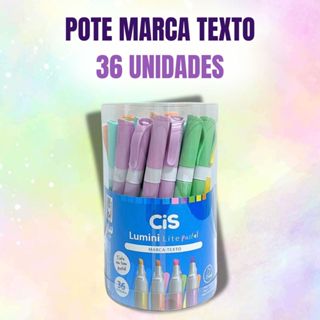 Pote Marca Texto 36 Unidades CIS Lumini Lite Pastel 6 Cores Delicadas Uso Escolar e Estético em Oferta na Shopee