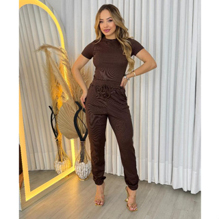 Conjunto Feminino Casual Sofisticado De Blusa Calça Cores Verão 2025 Roupa Feminina Festa Uniforme em Oferta na Shopee