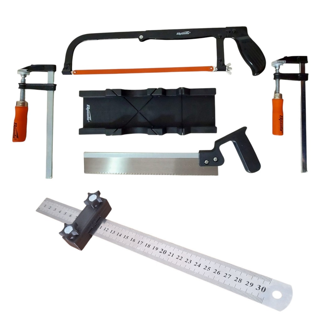 Kit montador de quadro de comando caixa de meia esquadria Arco de serra Grampo 200mm Graminho 30cm serrote costa