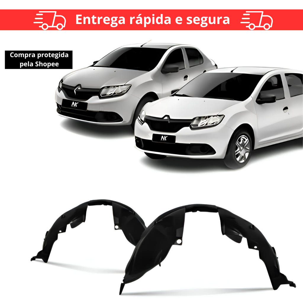 Par/Un Parabarro Dianteiro Sandero Logan 2014 2015 2016 2017 á 2024 PARABARRO ASA URUBU MORCEGAORDA em Oferta na Shopee