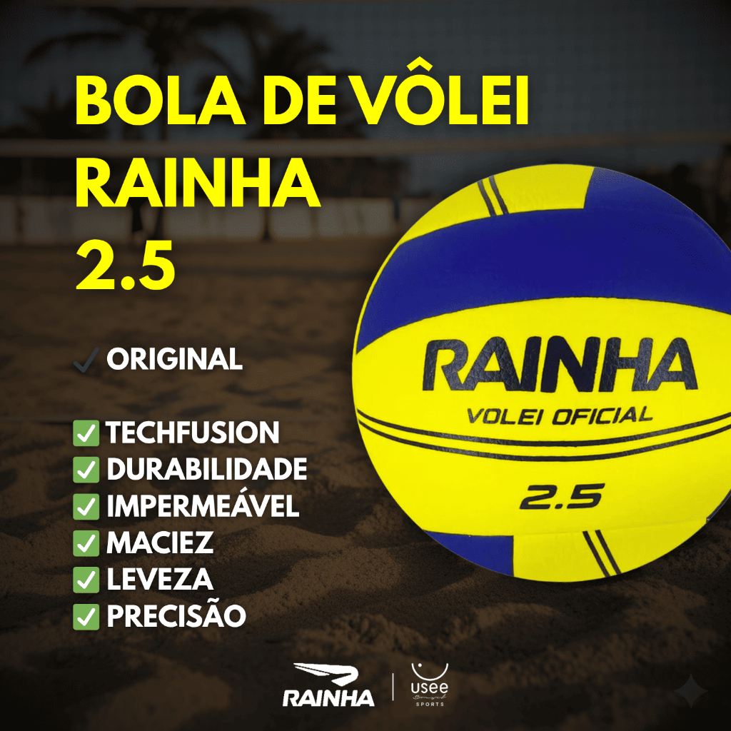 Detalhes do Bola de Vôlei Rainha 2.5 TechFusion Original