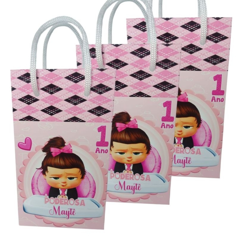 Sacolinha Personalizada Poderosa Chefinha para lembrancinha festa de aniversário/ Papel Fotográfico