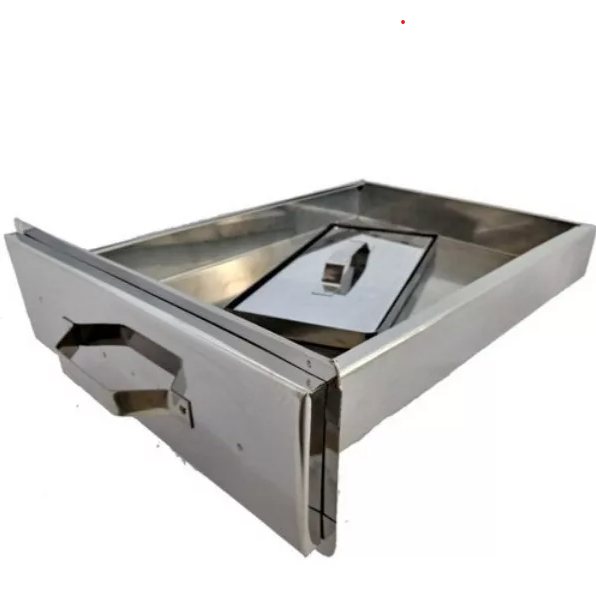 Gaveta Limpeza Cinzas Inox Para Churrasqueira Medida 25 x 36 cm