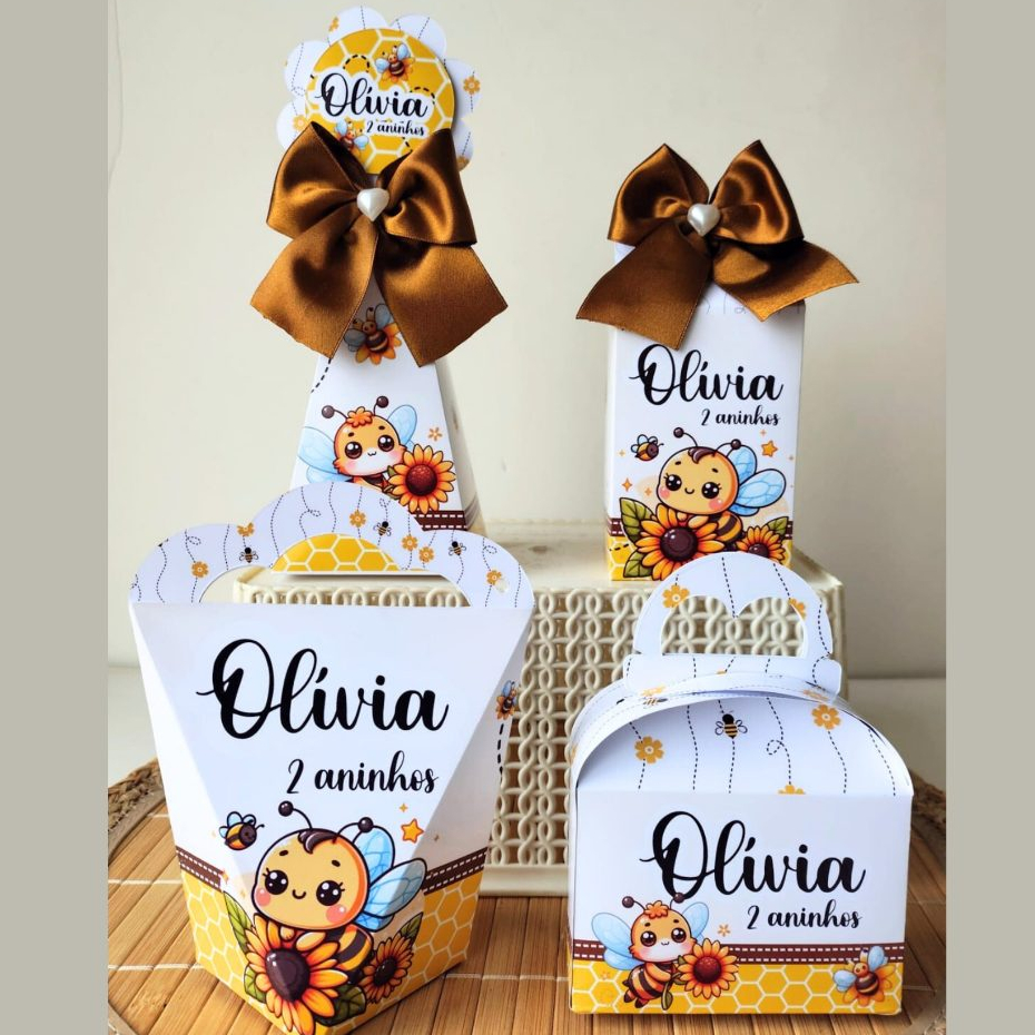 PEGUE E MONTE Abelhinha | Caixinhas Lembrancinhas Festa Infantil | CAIXINHAS PERSONALIZADAS