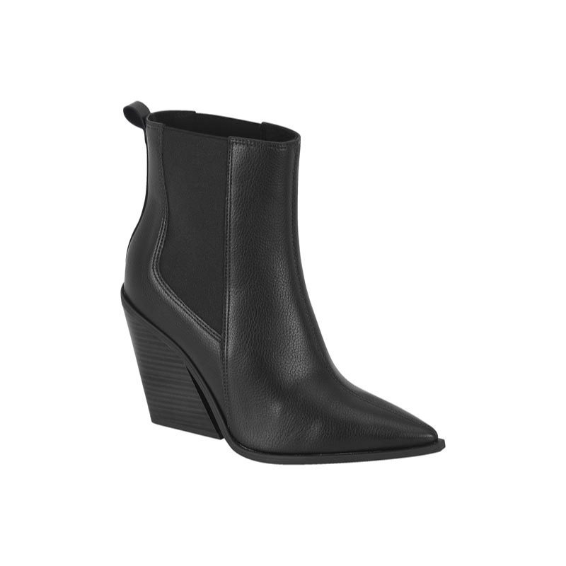 Bota Vizzano Ankle Boot Feminina Salto Bloco Cone Bico Fino Botina Chelsea Western