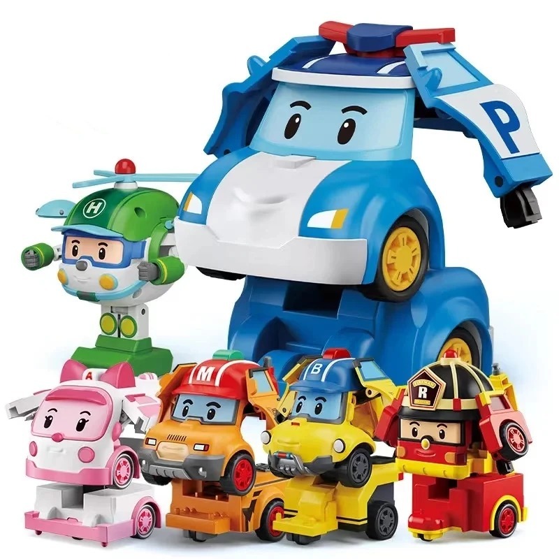Robocar Poli Transformers Pull Back Coréia Robô Crianças Brinquedos Do Carro Para Meninos Brinquedos