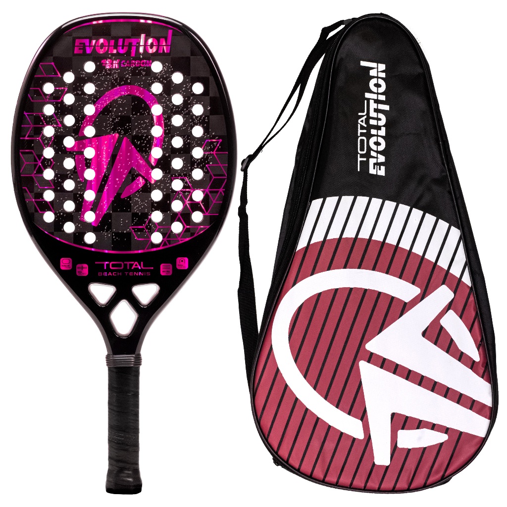 Raquete Beach Tennis Carbono 18k Total Evolution Violeta 2025 + Capa em Oferta na Shopee