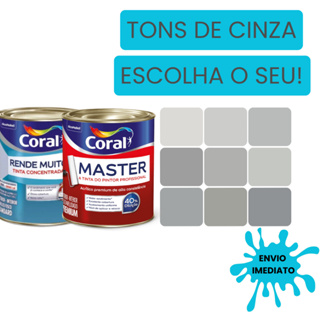 Tinta Cinza Para Parede Concentrada Coral Rende Muito 800ml - Escolha Sua Cor! em Oferta na Shopee
