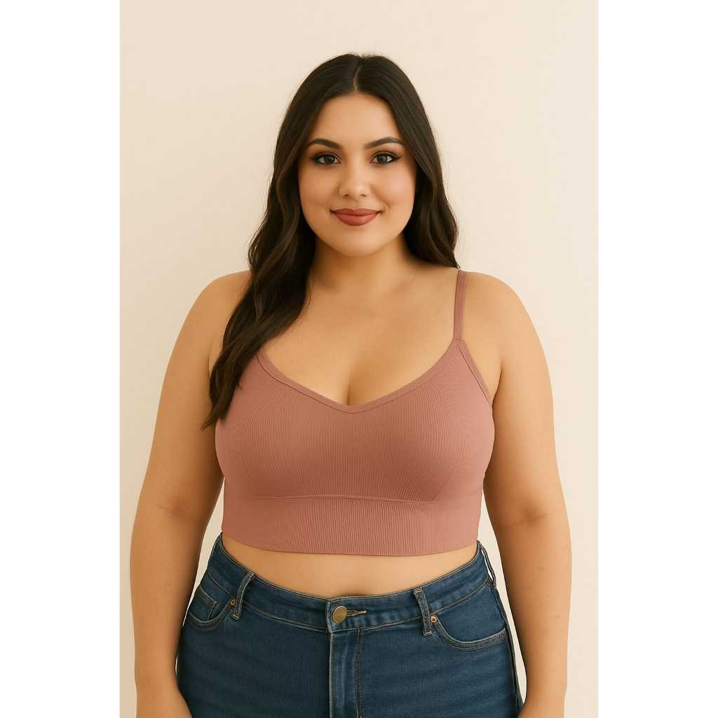 Top Feminino Plus Size com Bojo – Alça Fina, Confortável e Elegante em Oferta na Shopee