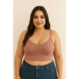 Top Feminino Plus Size com Bojo – Alça Fina, Confortável e Elegante em Oferta na Shopee