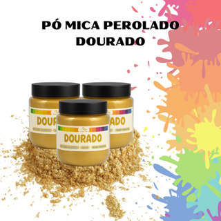Pigmento Pó Mica Perolado Dourado para Resinas Epóxi Artesanato Maquiagem Artes em Oferta na Shopee