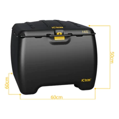 Baú Bauleto Caixa Entrega Motoboy 140 Litros Gigante Preto Icbras Sem Emendas 140L Volume Motoqueiro