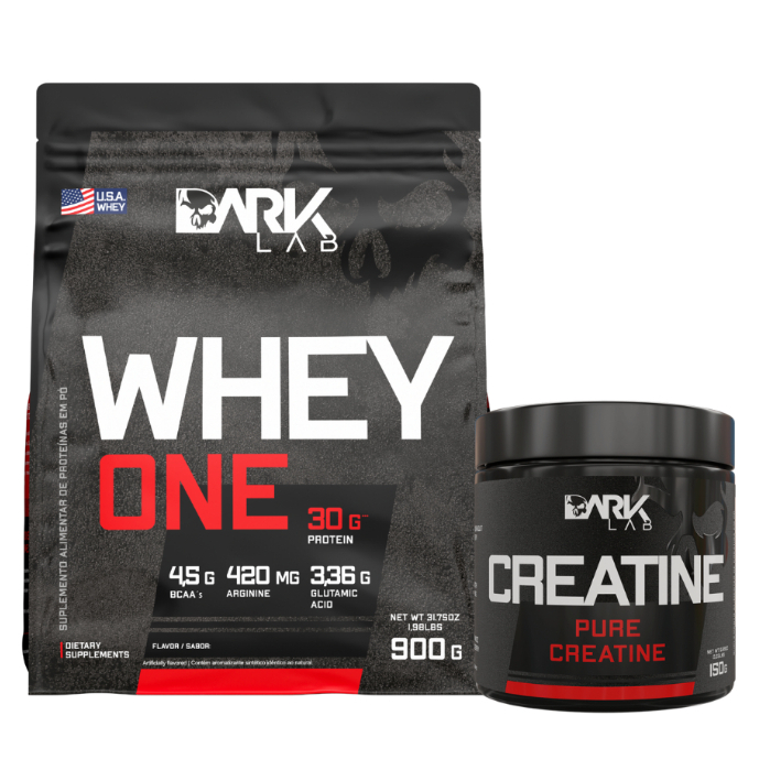 Kit Whey Protein One Refil 900g + Creatina Monohidratada 100% Pura 150g - Dark Lab