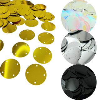 Paetê Lantejoula 4 Furos 25mm - Prata ou Dourado Espelhado Brilhante em Oferta na Shopee