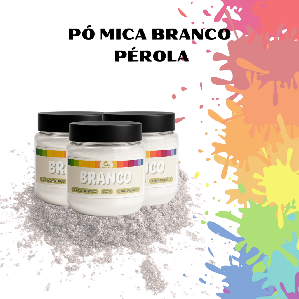 Pigmento Pó Mica Perolado Branco Para Artesanato Resina Epóxi Maquiagem Artes