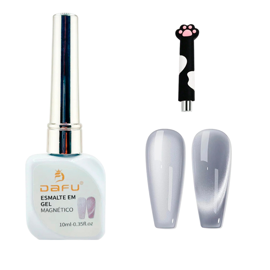 Esmalte Gel Magnético Prata 10ml + Imã Design de Arte nas Unhas UV LED Dafu em Oferta na Shopee