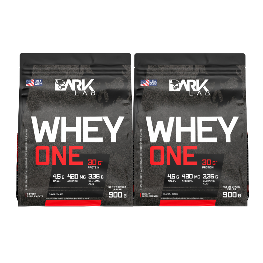 Kit 2x Whey Protein One Refil 900g Dark Lab - Proteina com BCAA, Glutamina, Arginina