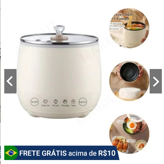Mini Panela De Arroz Elétrica Cerâmica 1,8 Litros 110V / 220V PREMIUM em Oferta na Shopee