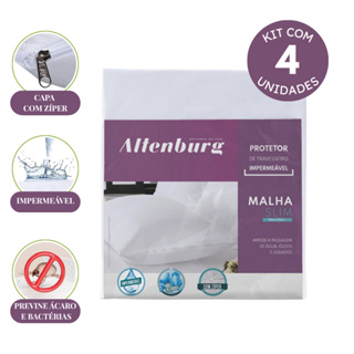 Kit 4 Protetor De Travesseiro Impermeável Altenburg Capa Fronha 50x70 cm Branco Antiácaro em Oferta na Shopee