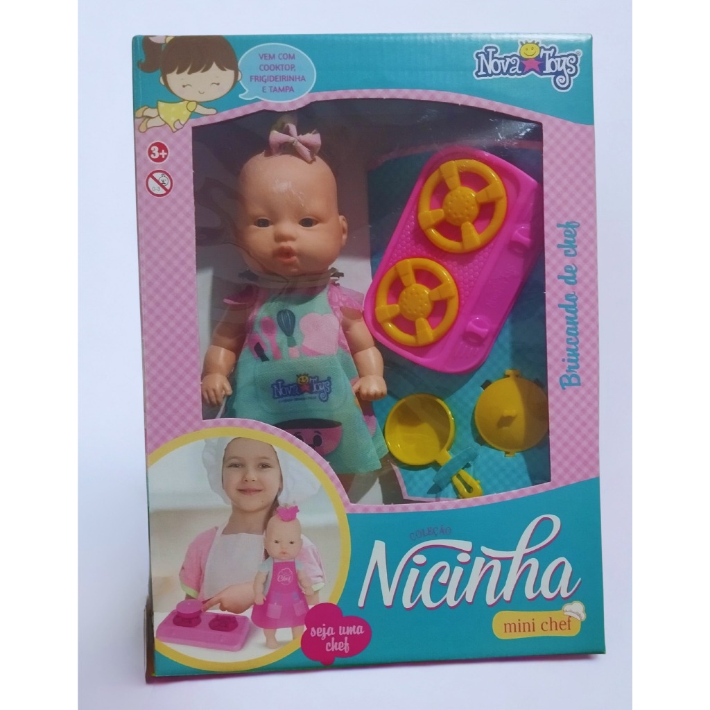 Boneca Mini chef com fogão