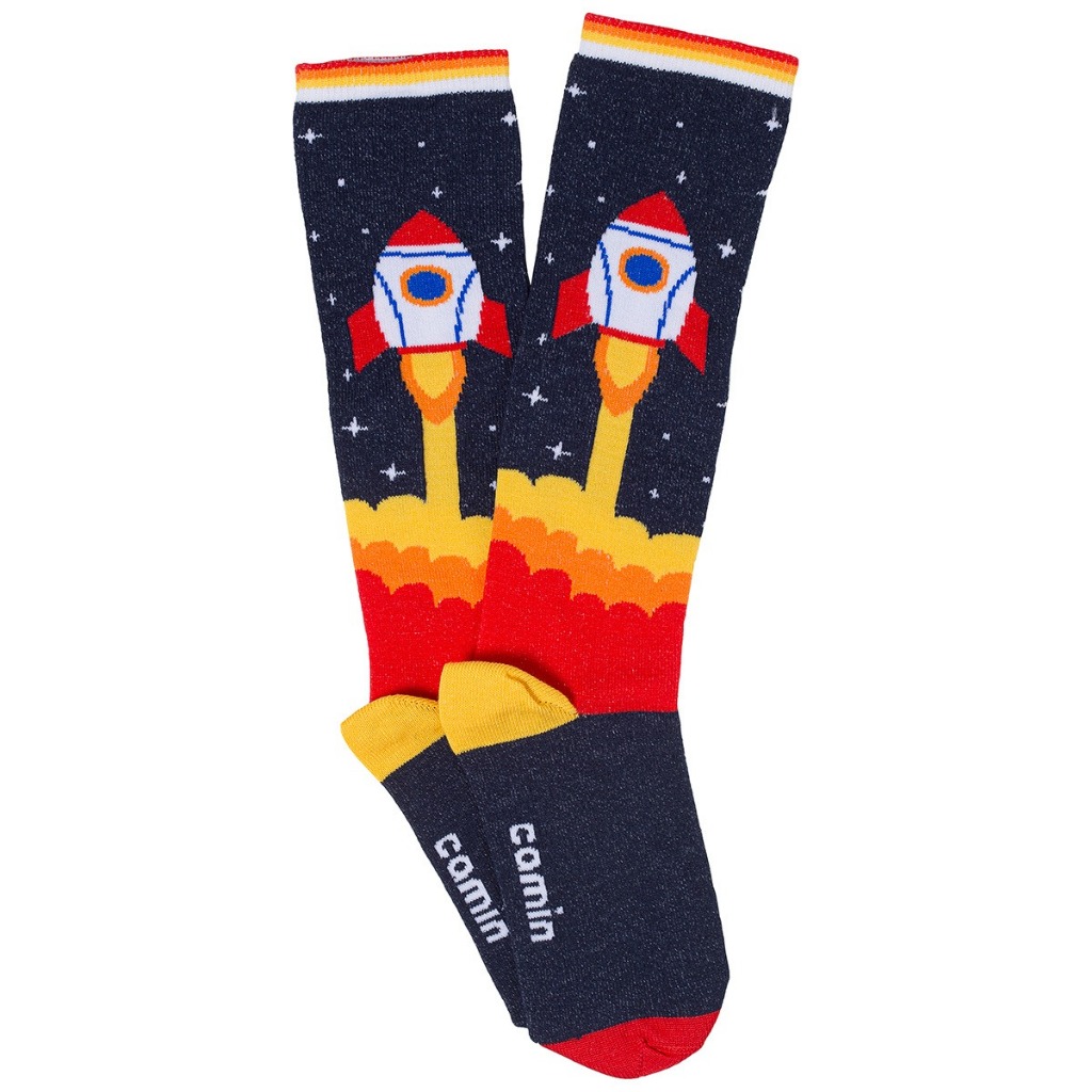 Par De Meia Cano Longo Infantil Menino 3/4 Várias Estampas Original Camin Promoção