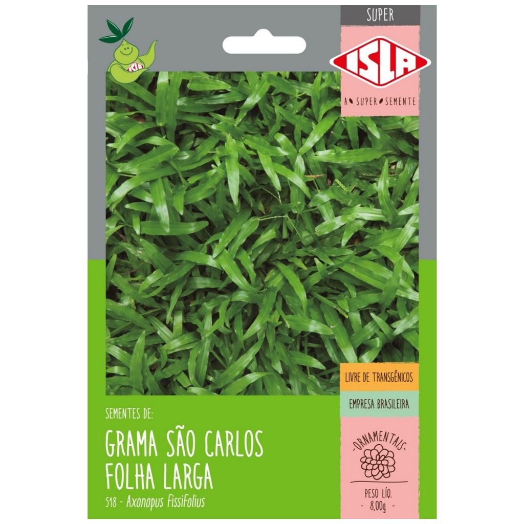 8.000 SEMENTES DE GRAMA SÃO CARLOS FOLHA LARGA - SEMENTE PARA PLANTIO DE GRAMADO (12944)