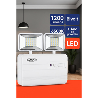 KIT 1-4 Luminaria Luz Lampada de Emergencia LED 2 Bloco Farois Bivolt 6.500K - 600, 1200, 2200 OU 3000 lumens em Oferta na Shopee