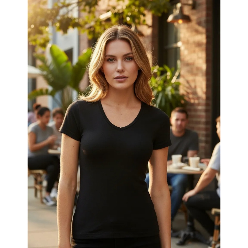 Camiseta Gola V Feminina Algodão Lisa Blusinha Babylook Basica Lisa em Oferta na Shopee