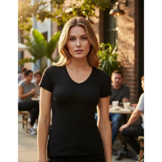 Camiseta Gola V Feminina Algodão Lisa Blusinha Babylook Basica Lisa em Oferta na Shopee