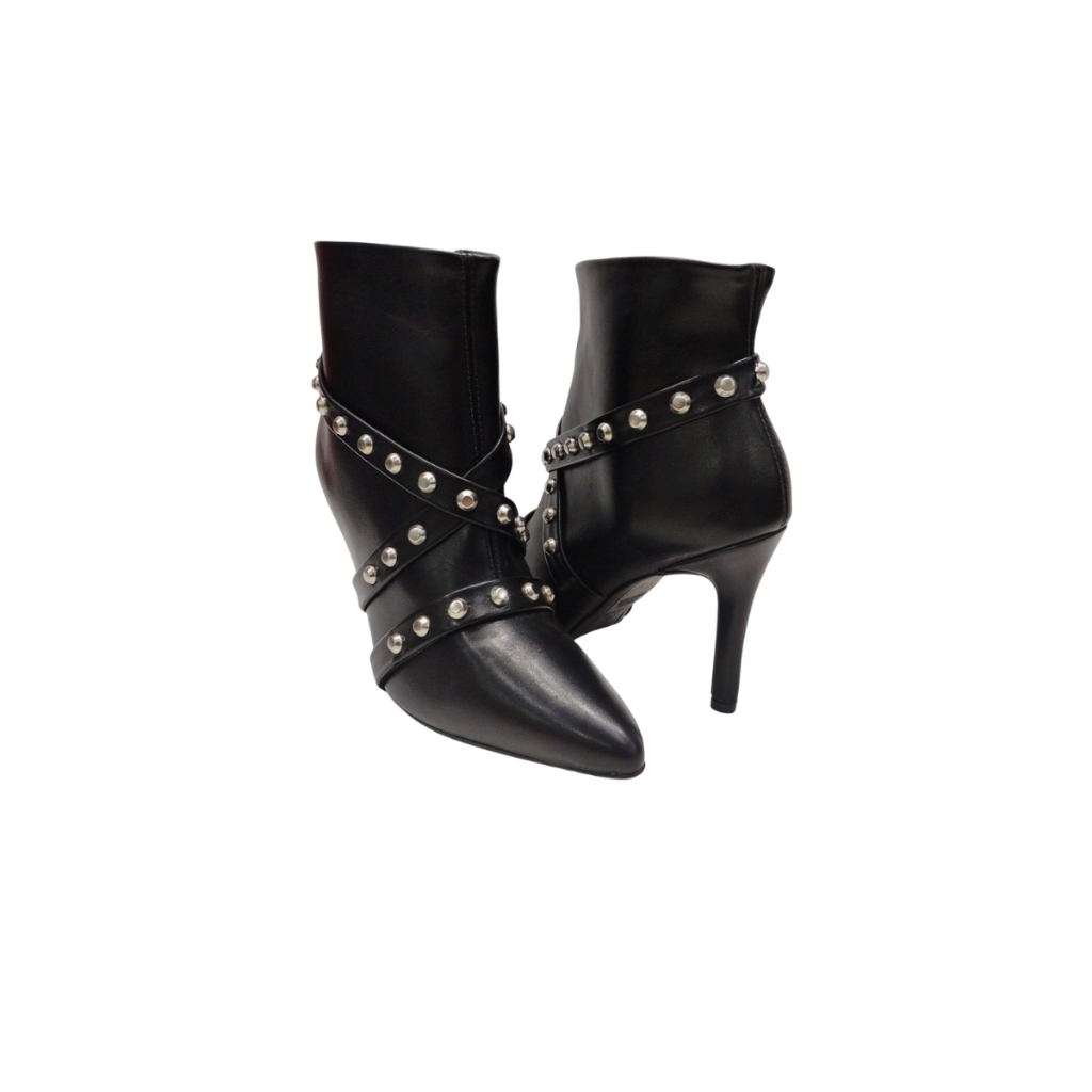 Bota Vizzano Salto Fino Alto Bico Fino Tachas/Studs Pedraria Rock Festa Inverno