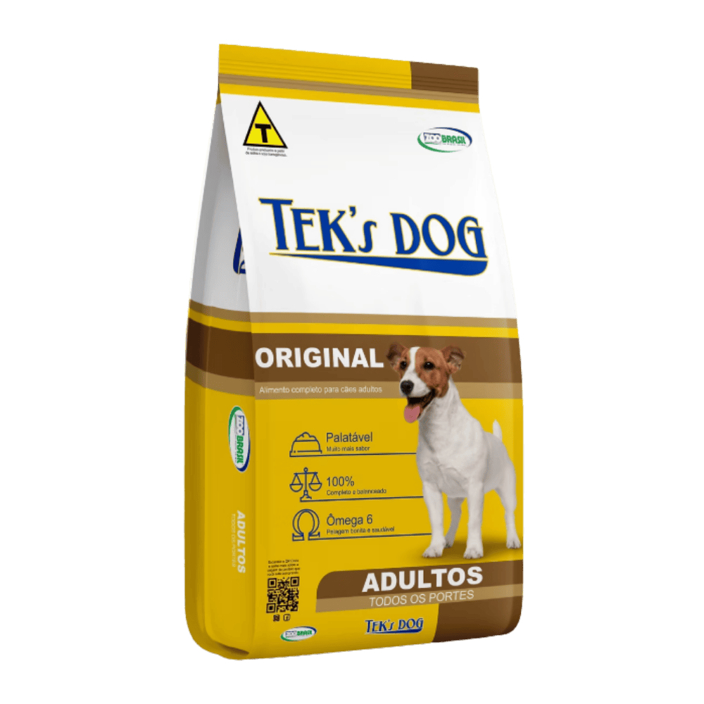 Ração Tek's Dog Original para Cães Adultos 18% Proteínas - 25kg