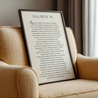 Quadro Decorativo Salmos 91 O Senhor é O Meu Refúgio Oração de Proteção Cristão Moldura de Madeira em Oferta na Shopee