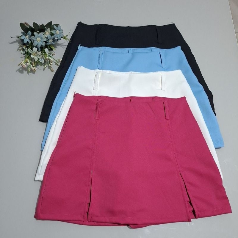 Short Saia Alfaiataria Feminina Com Zíper Lateral Moda verão em Oferta na Shopee