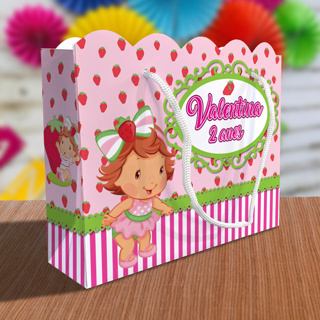 Sacolinhas Ondulada Personalizadas Kit Festa Moranguinho Baby (20x15x5,5cm) em Oferta na Shopee