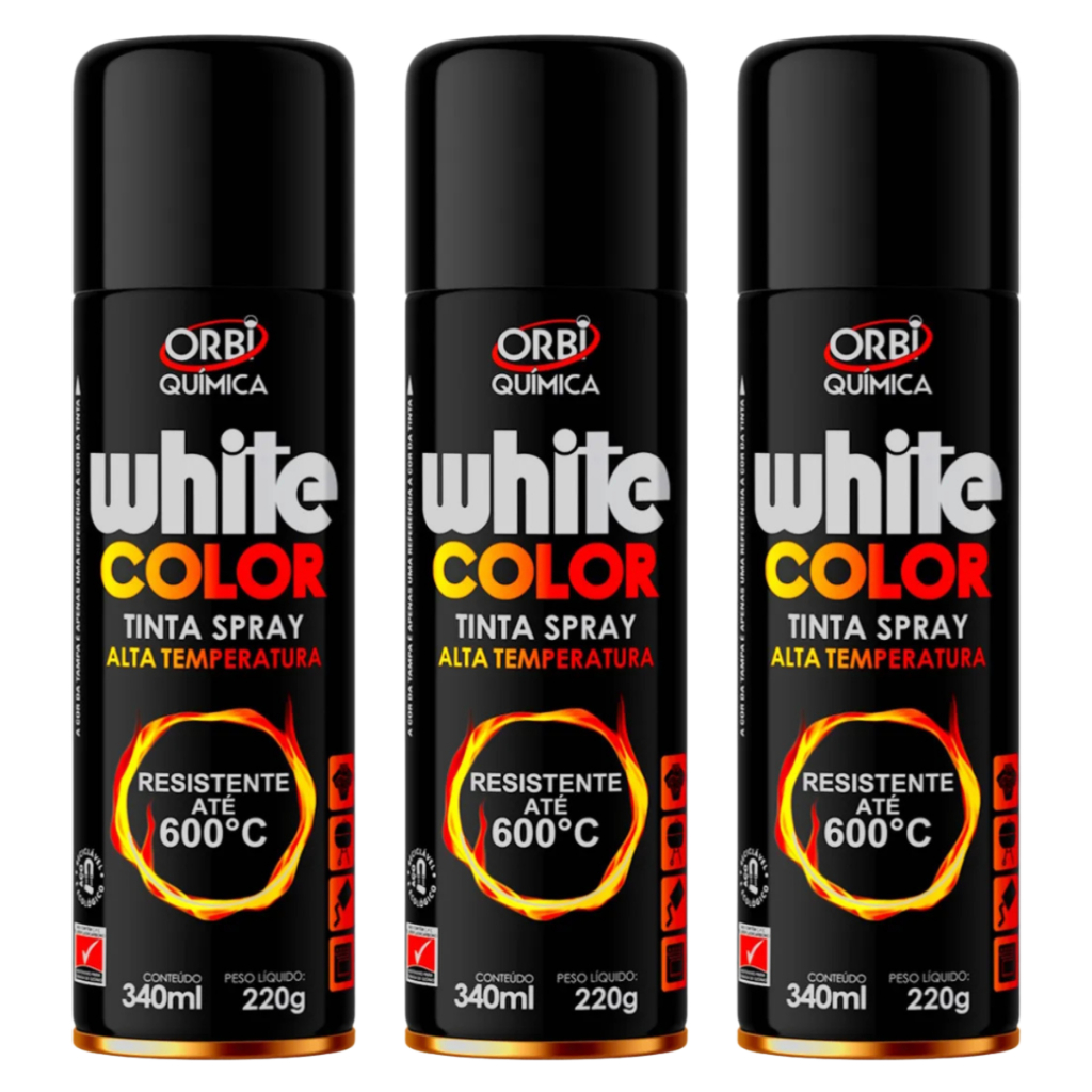 3 Unidades Spray Tinta Preto Alta Temperatura Para Canos Motores 600ºc em Oferta na Shopee