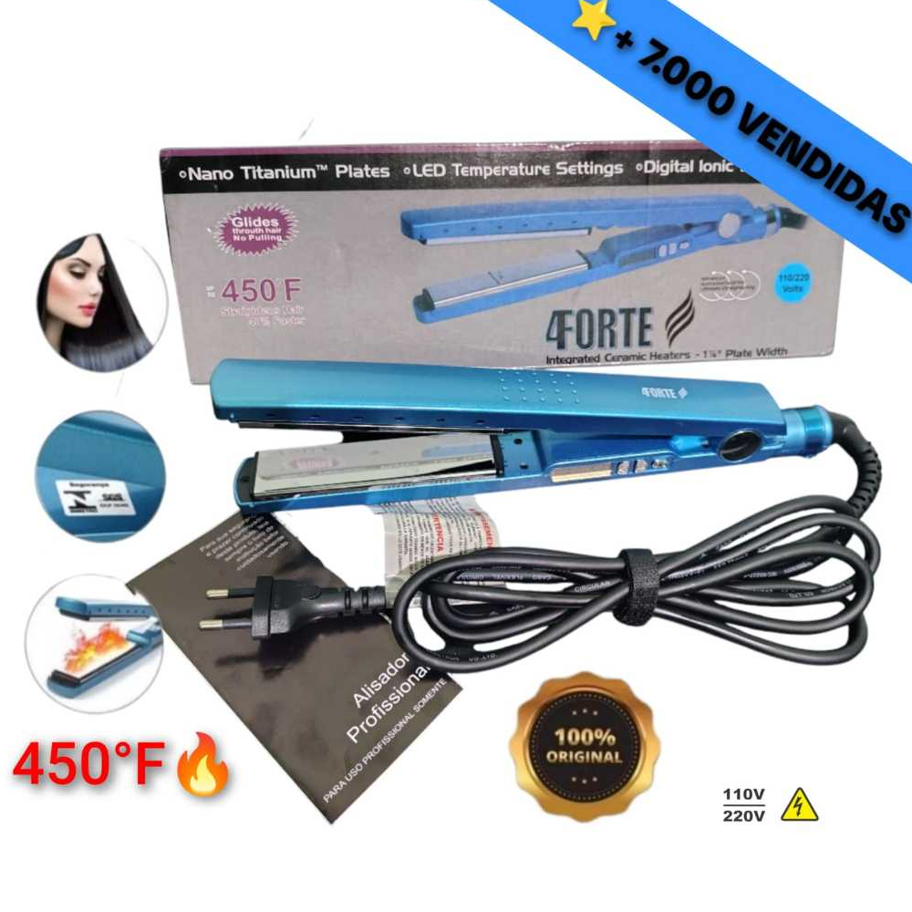 Prancha de Cabelo Profissional e Chapinha Progressiva Nano Titanium Original Bivolt110v/220v