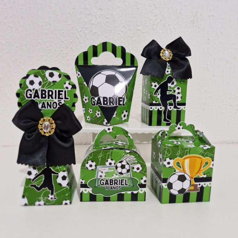 Kit Festa Personalizada Futebol | Lembrancinhas | Mimo | Caixinhas para festa | PEGUE E MONTE